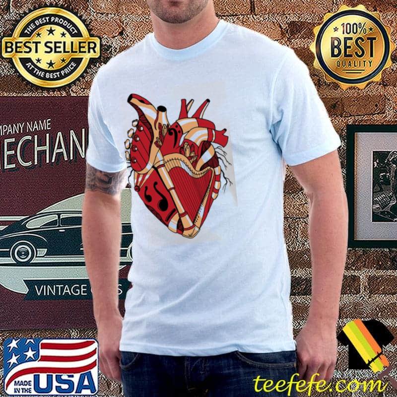 Red and cream no 2 musical heart trending classic shirt