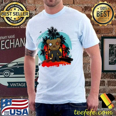 Retro sunset bear trending shirt
