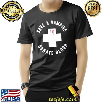 Save a vampire donate blood funny halloween shirt