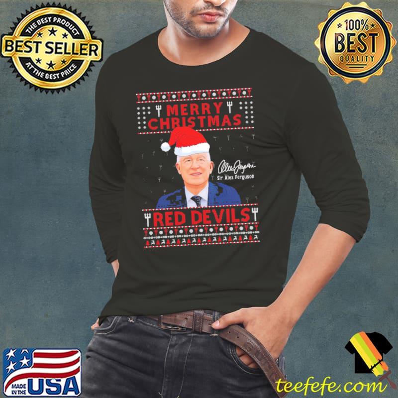 Sir alex ferguson manchester united merry christmas red evil classic s Long Sleeve Tee Sir alex ferguson manchester united merry christmas red evil classic s Long Sleeve Tee