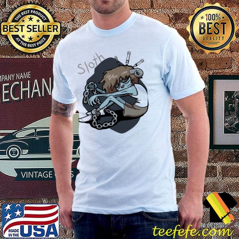 Sloth dying design seven deadly sins shirt