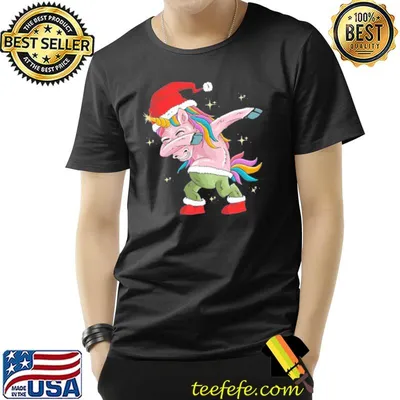 The santa horse unicorn dabbing through the snow classic  shirt