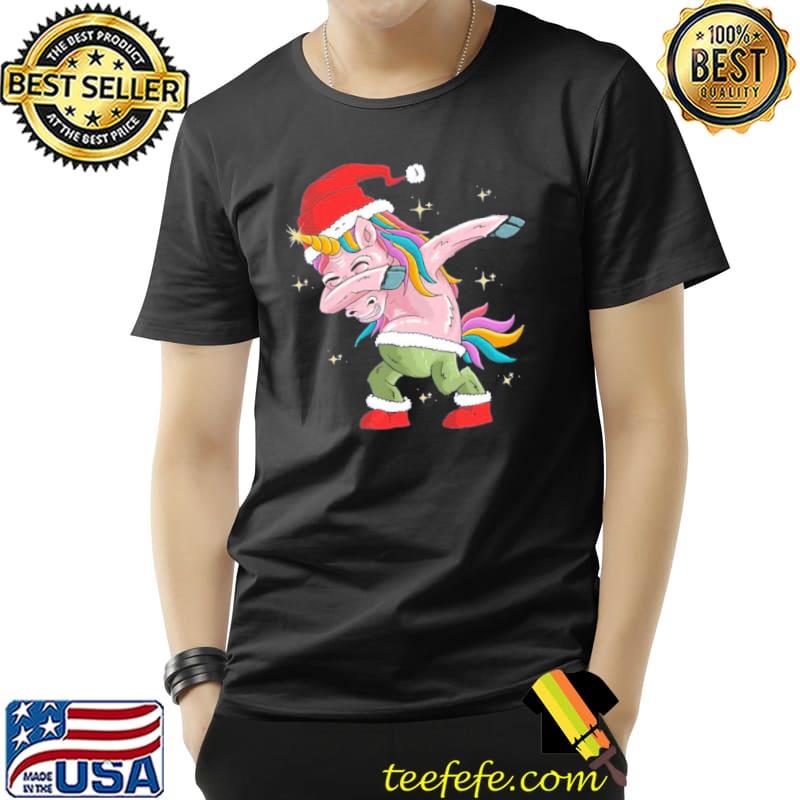 The santa horse unicorn dabbing through the snow classic shirt The santa horse unicorn dabbing through the snow classic shirt