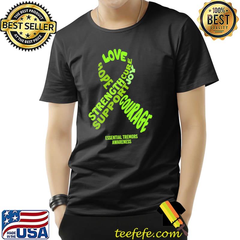 Tremors transplant awareness green awareness ribbon with words classic shirt