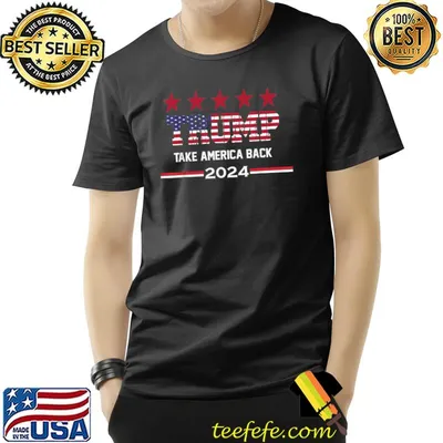 Trump 2024 take america american flag red stars political T-Shirt