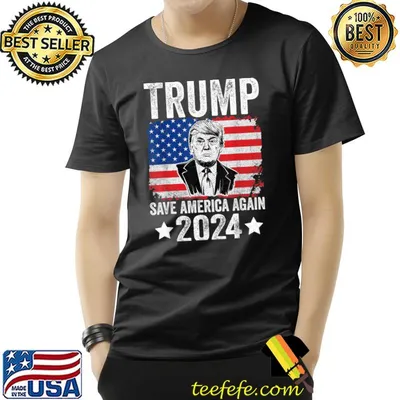 Trump save america again 2024 donald trump president election american flag T-Shirt