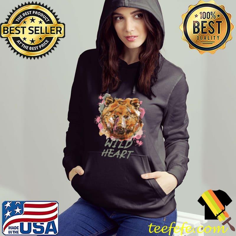 Watercolor bear face wild heart T-Shirt Hoodie Watercolor bear face wild heart T-Shirt Hoodie