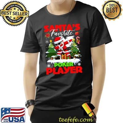 Xmas Dabbing Santa's Favorite Poker Player Christmas T-Shirt
