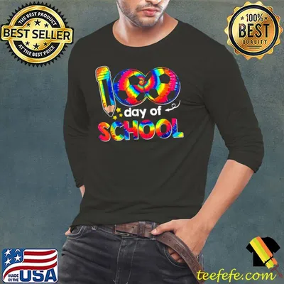 100 Days Of School Tie Dye Soccer 100th Day Teachers Ball Pencil T-Shirt