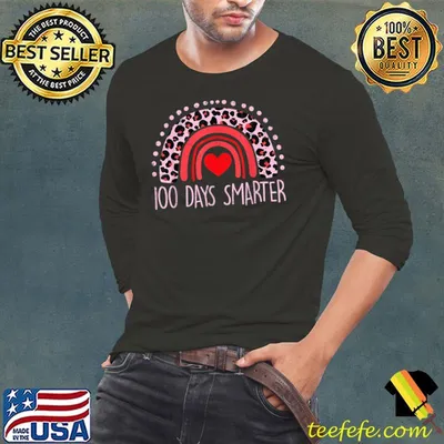100 Days Smarter Rainbow Leopard 100th Day Of School Teacher T-Shirt