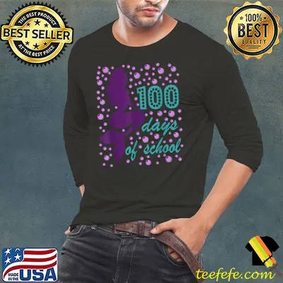 100 Mermazing Days Of School Magical 100th Days Mermaid Girl T-Shirt
