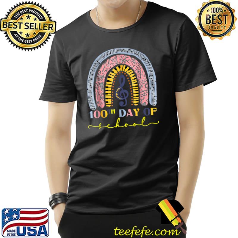 100th Day Of School Music Teacher 100 Days Musician Rainbow T-Shirt Unisex 100th Day Of School Music Teacher 100 Days Musician Rainbow T-Shirt Unisex
