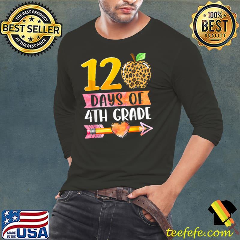 120 Days Of 4th Grade School Teacher 120 Days Of 4th Grade Leopard T-Shirt