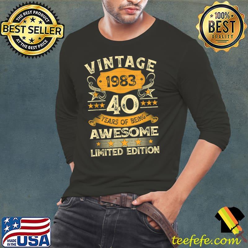 40 Years Old Vintage 1983 Limited Edition 40th Birthday Gift Stars T-Shirt