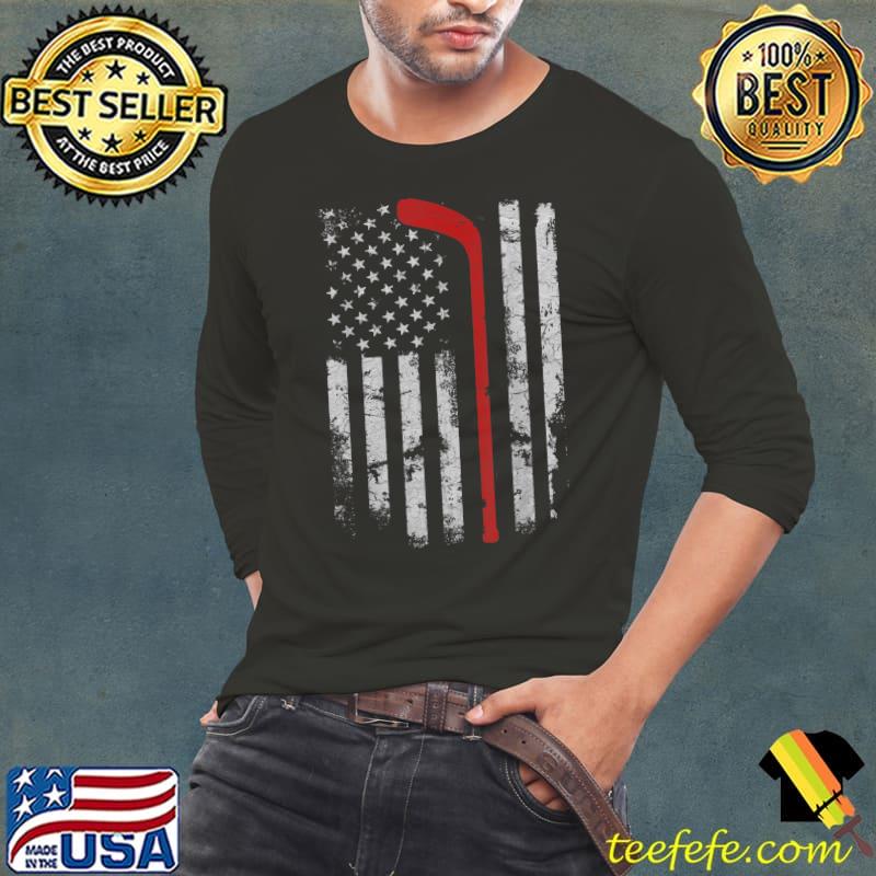 American Flag Hockey Usa Patriotic Hockey Player T-Shirt Long Sleeve Tee American Flag Hockey Usa Patriotic Hockey Player T-Shirt Long Sleeve Tee