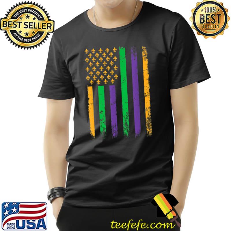 American Flag Mardi Gras Carnival Parade Party T-Shirt Unisex American Flag Mardi Gras Carnival Parade Party T-Shirt Unisex