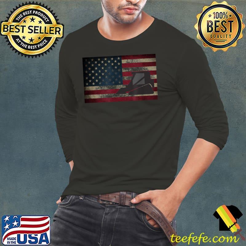 American Flag Track Skid Steer T-Shirt