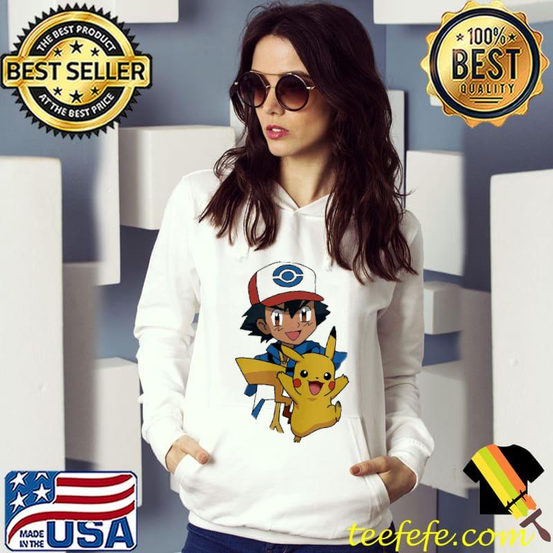 Ash ketchum and cute Pikachu design Pokemon s Hoodie Ash ketchum and cute Pikachu design Pokemon s Hoodie
