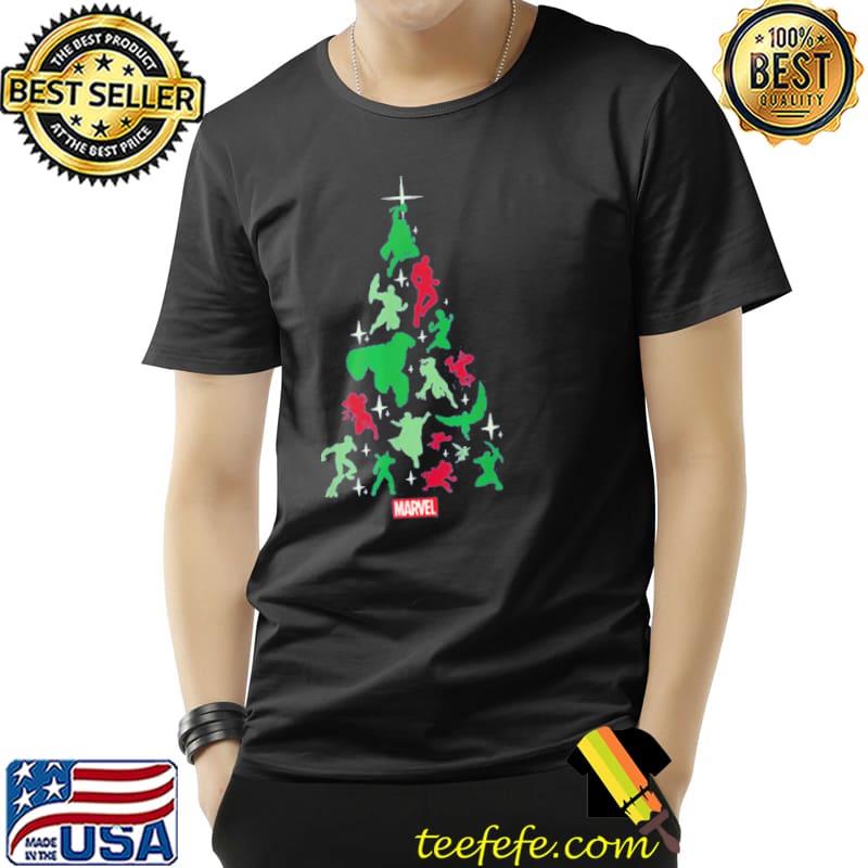 Aven and guardian christmas tree merry xmas Marvel classic shirt
