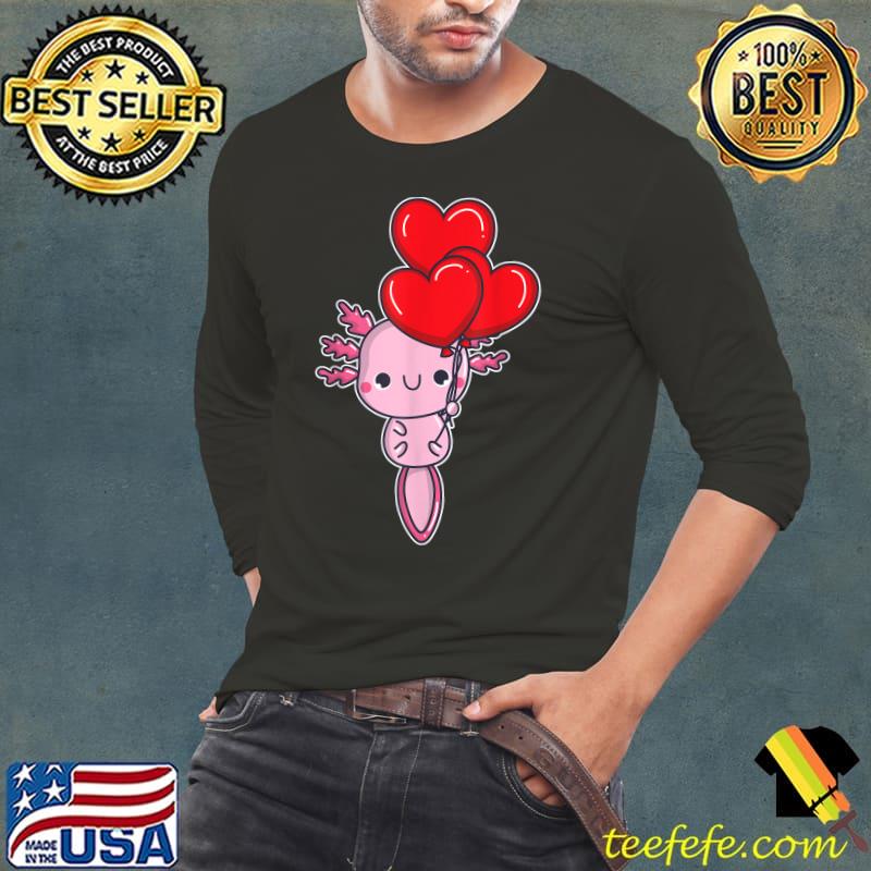 Axolotl Valentines Day Love Balloons Girlfriend Girls Cute T-Shirt