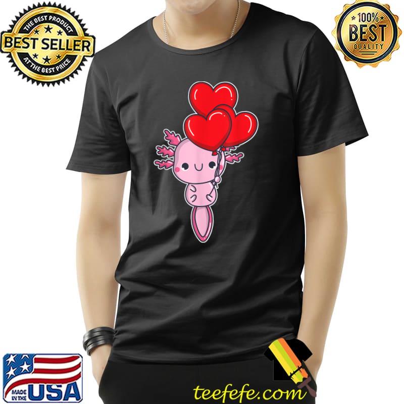 Axolotl Valentines Day Love Balloons Girlfriend Girls Cute T-Shirt Unisex Axolotl Valentines Day Love Balloons Girlfriend Girls Cute T-Shirt Unisex