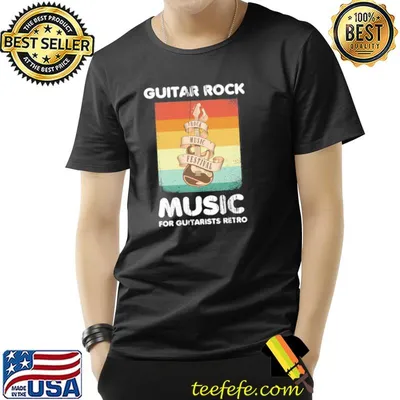 Best guitar rock music for guitarists retro graphic shirt