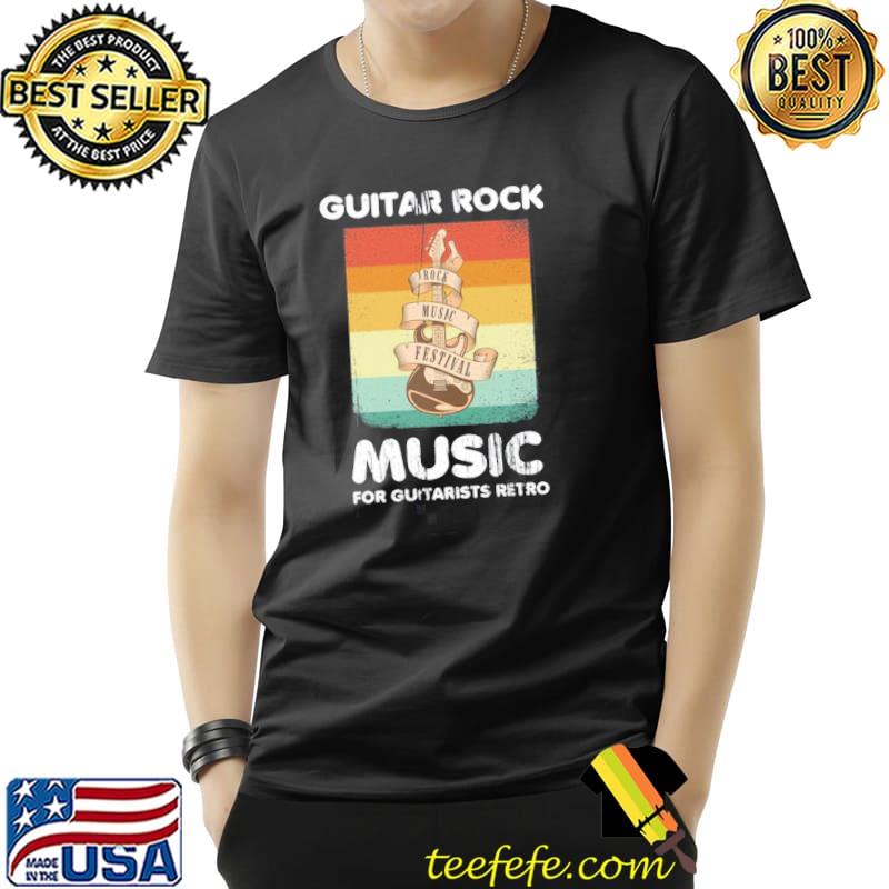 Best guitar rock music for guitarists retro graphic shirt