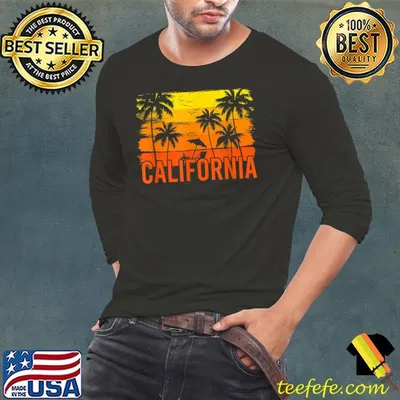 California Palm Trees Retro Vintage Sunset T-Shirt
