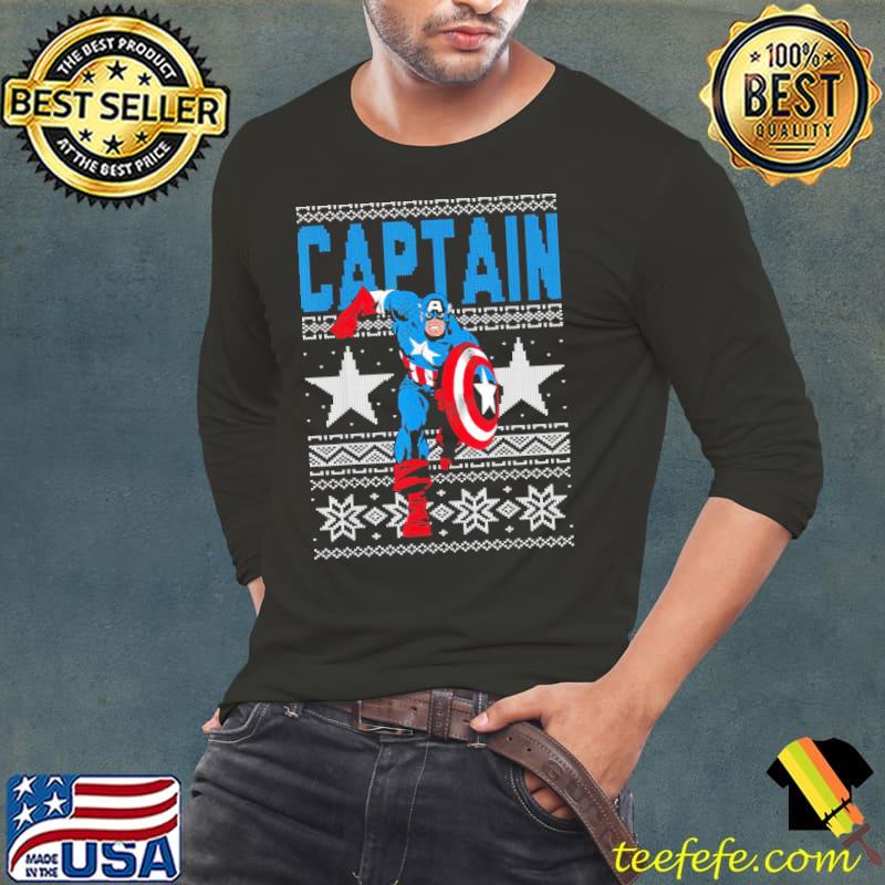 Captain American stars ugly christmas classic s Long Sleeve Tee Captain American stars ugly christmas classic s Long Sleeve Tee