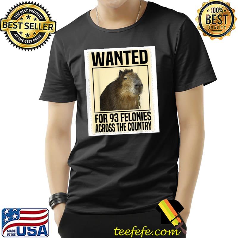 Capybara Mugshot Wanted For 93 Felonies Across The Country T-Shirt Unisex Capybara Mugshot Wanted For 93 Felonies Across The Country T-Shirt Unisex