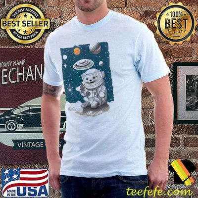 Cartoon design otter in the space shirt