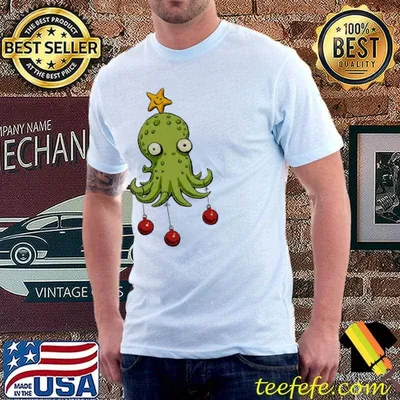 Christmas cephalopod octopus shirt