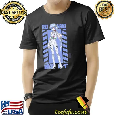 Colored stripe reI ayanamI neon genesis evangelion urban style classic shirt