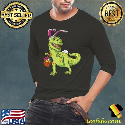 Cute T-Rex Egg Hunter Boys Bunny Dinosaur Easter Day T-Shirt