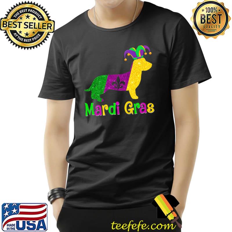 Dachshund Dog Lover Mardi Gras Carnival Jester T-Shirt Unisex Dachshund Dog Lover Mardi Gras Carnival Jester T-Shirt Unisex