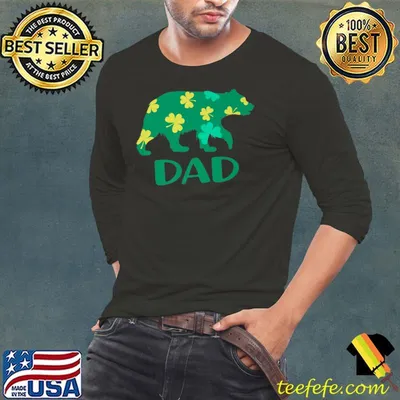 Dad Bear Shamrock St Patricks Day Gifts Family T-Shirt