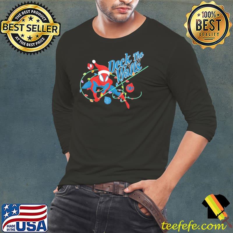 Deck the walls holidays spider man design classic s Long Sleeve Tee Deck the walls holidays spider man design classic s Long Sleeve Tee