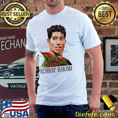 Digital portrait achraf hakimI Football Morocco world cup 2022 shirt