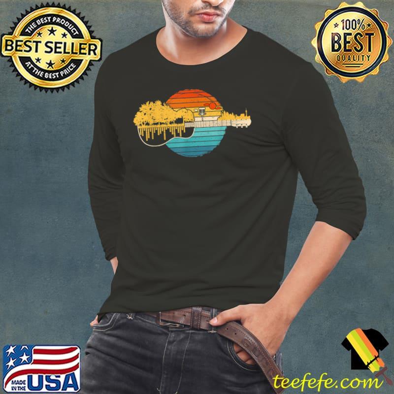 Disc Golf Flying Disc Disc Golf Sunset Retro Guitar Outfit T-Shirt