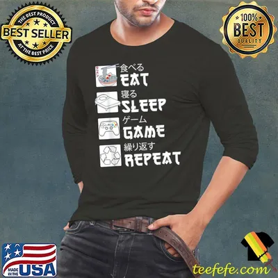 Eat Sleep Gaming Repeat Japanese Manga Gifts Tee T-Shirt