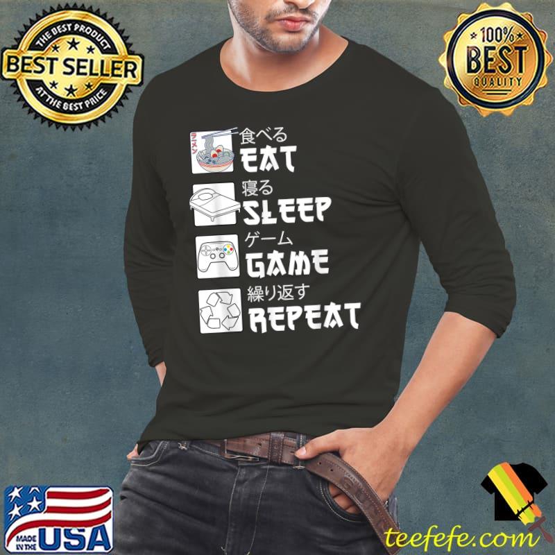 Eat Sleep Gaming Repeat Japanese Manga Gifts Tee T-Shirt