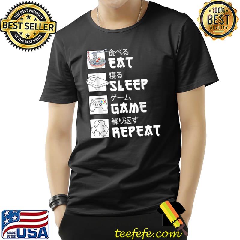 Eat Sleep Gaming Repeat Japanese Manga Gifts Tee T-Shirt Unisex Eat Sleep Gaming Repeat Japanese Manga Gifts Tee T-Shirt Unisex