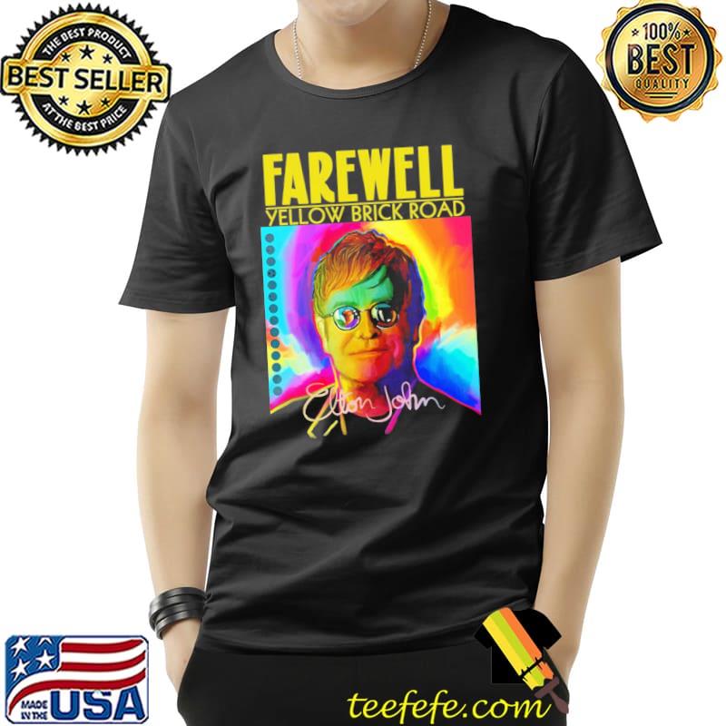 Elton john farewell tour yellow brick road colored fanmade classic shirt