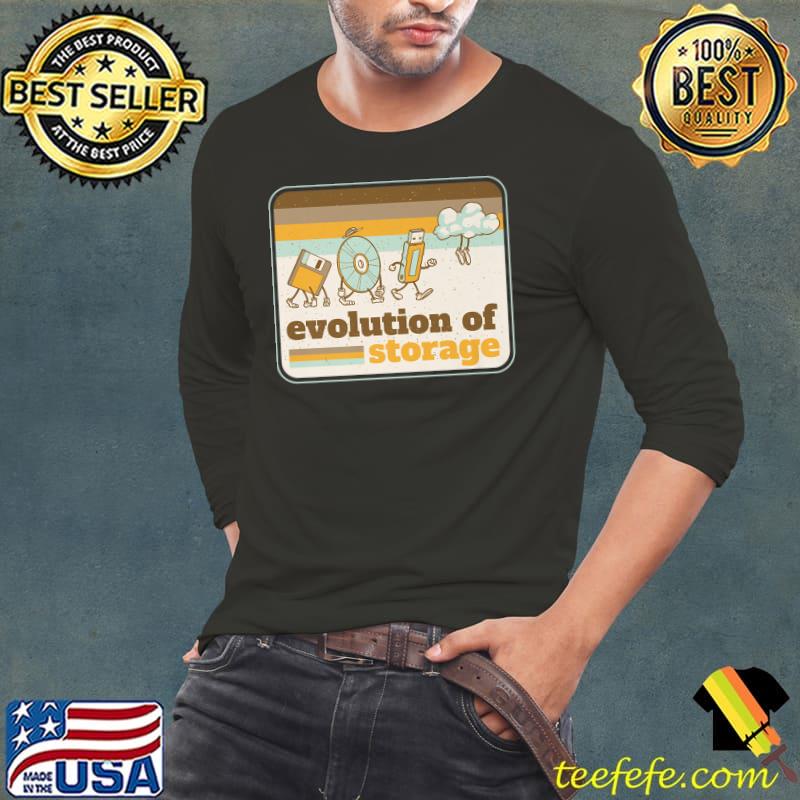 Evolution Of Storage Graphic Novelty Cd Rom Disc Cloud Vintage T-Shirt
