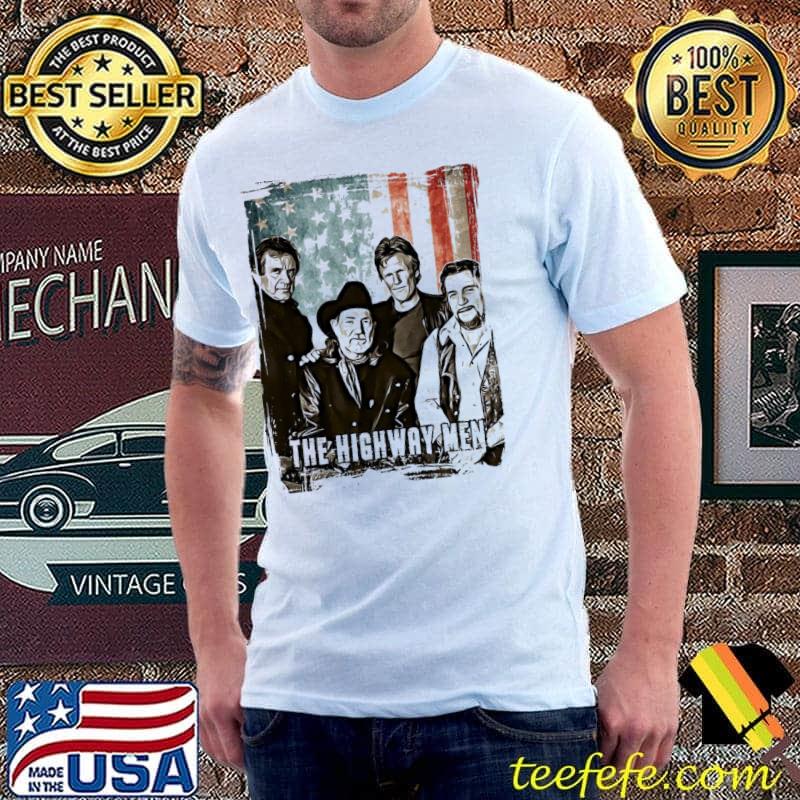 Flag us the highwaymen band 35 years anniversary gift for fans and lovers classic hirt