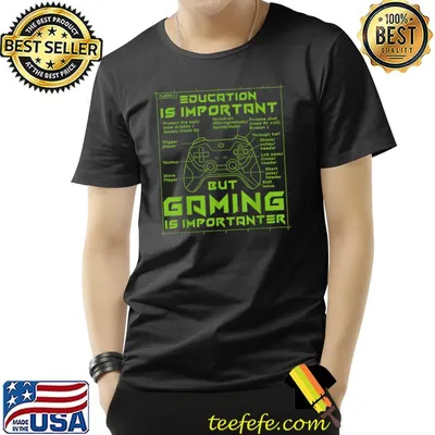 Gamer Education Is Important But Gaming Is Importanter Controller T-Shirt