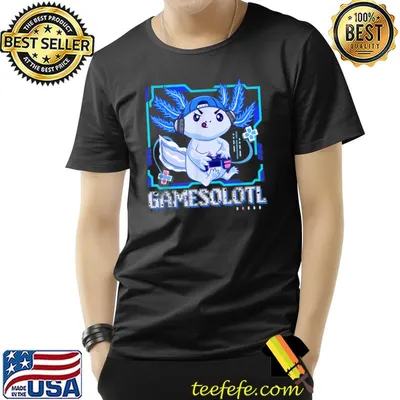 Gamesolotl Gamer Axolotl Kids Boys Video Games Anime Lizard T-Shirt