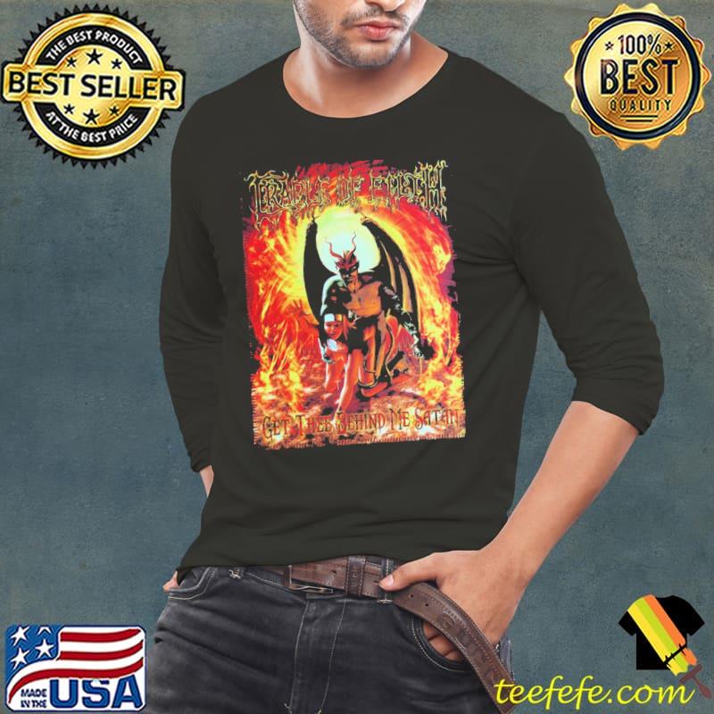Get three behind me Satan cradle of filth music classic s Long Sleeve Tee Get three behind me Satan cradle of filth music classic s Long Sleeve Tee