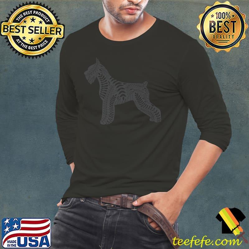 Giant Schnauzer with Herbs And Leaves Ornament Dog Flower T-Shirt