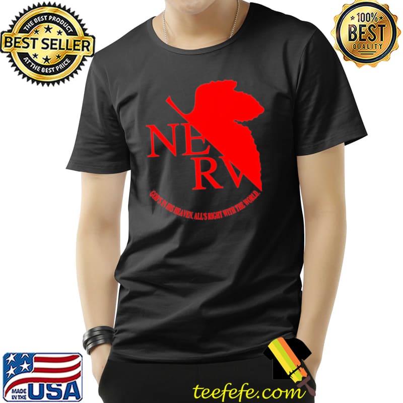 God's in his heaven all's right with the world nerv logo neon genesis evangelion classic shirt